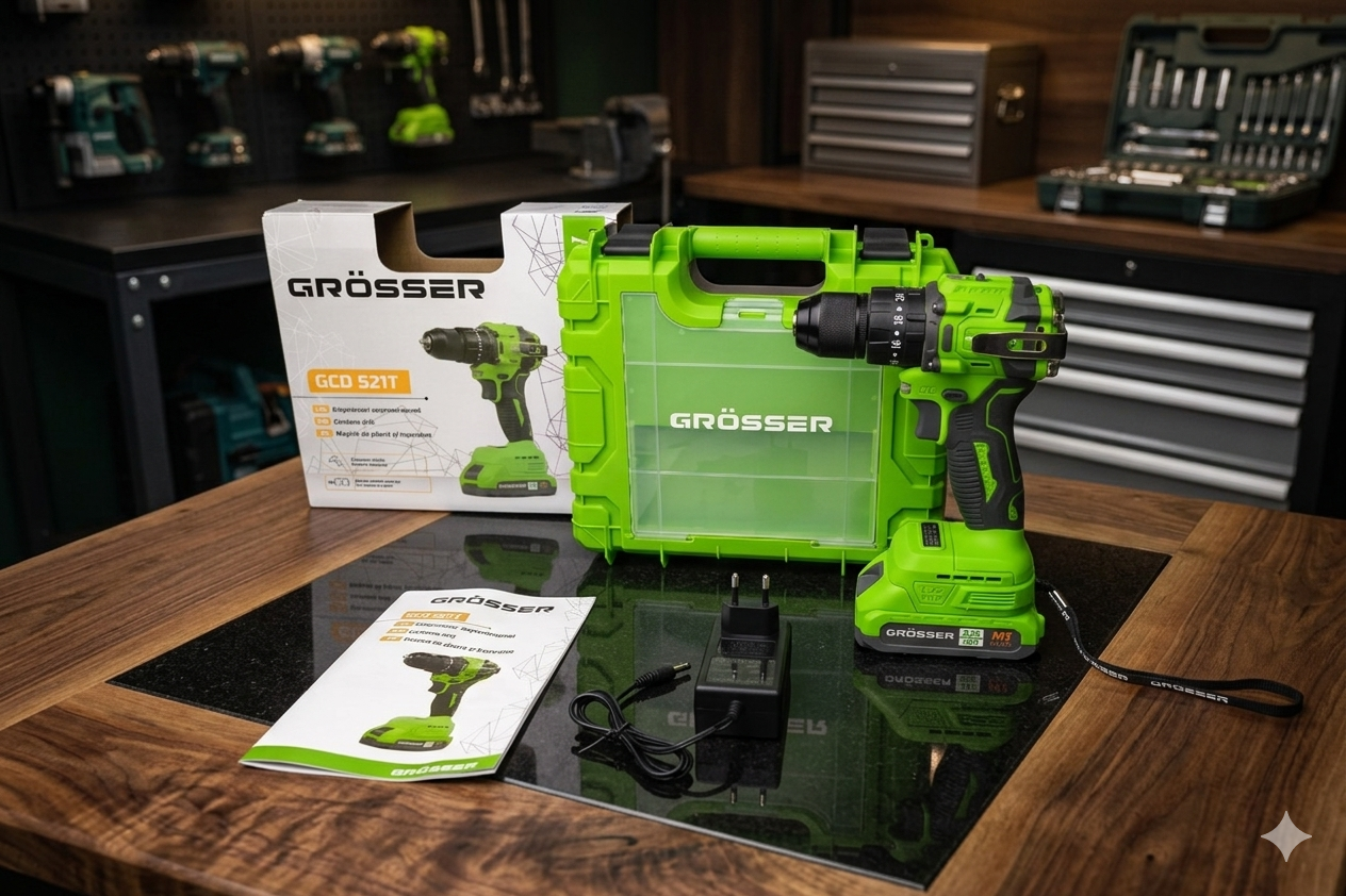 Акумуляторний ударний шуруповерт Grosser GCD 521T