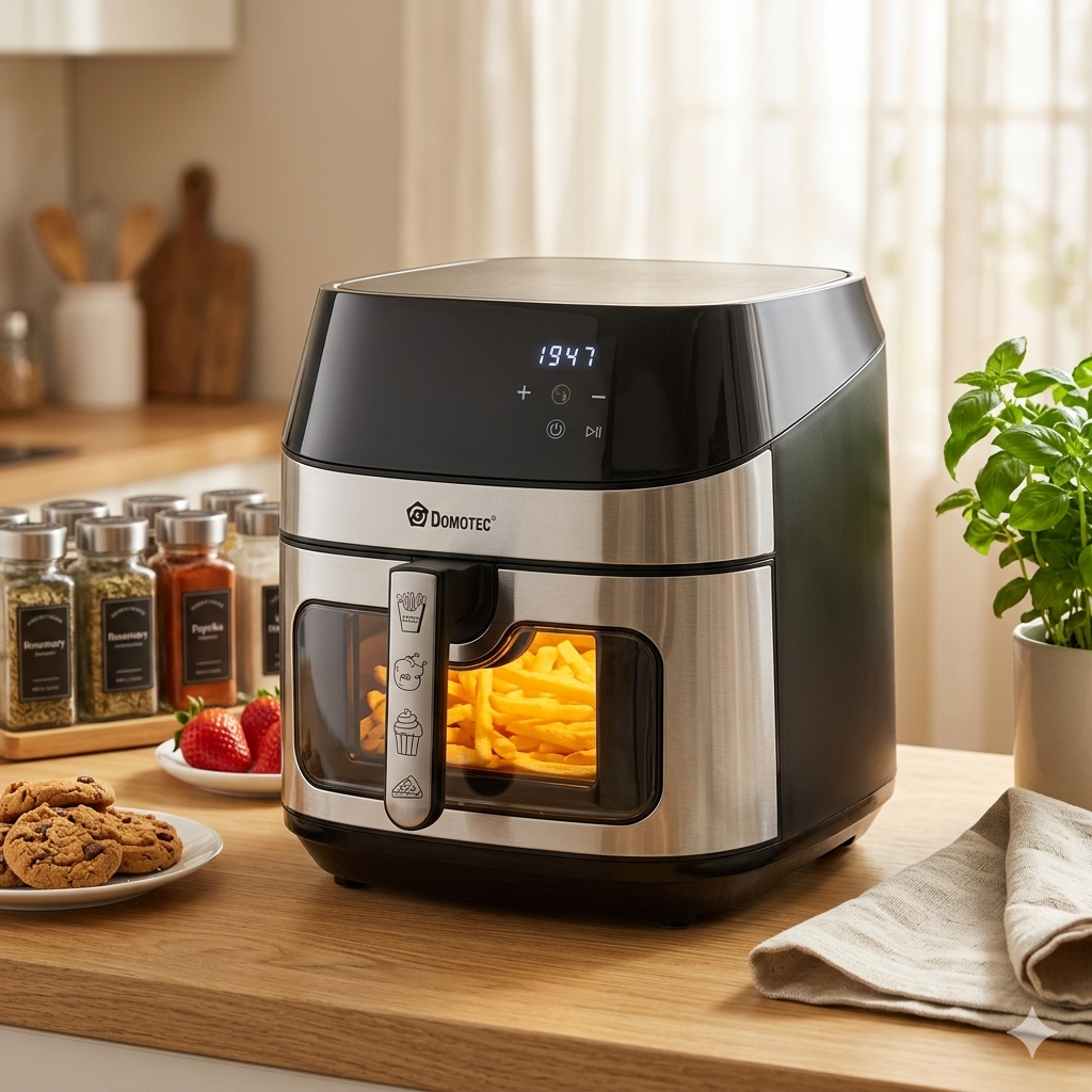 Фритюрниця без олії Domotec MS-3222 Аерофритниця 7 л 3500W Аерогриль Сенсорна Мультипіч - Зображення 3