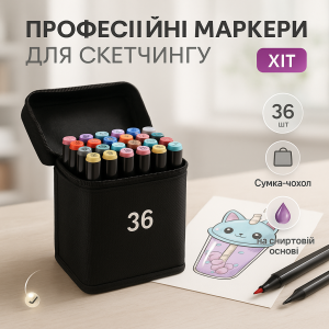Набір маркерів для малювання Touch 36 шт двосторонні професійні фломастери для художників