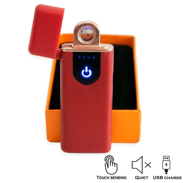 Електрозапальничка USB ZGP ABS, сенсорна електрична запальничка спіральна. Колір: червоний - Зображення 3