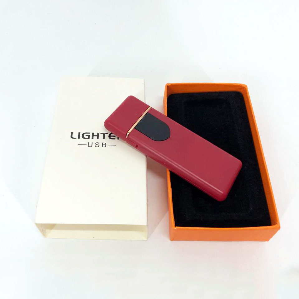 Електрозапальничка USB ZGP ABS, сенсорна електрична запальничка спіральна. Колір: червоний - Зображення 2