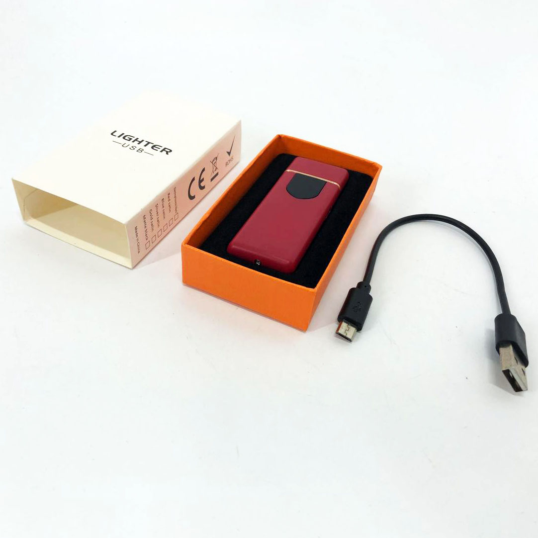 Електрозапальничка USB ZGP ABS, сенсорна електрична запальничка спіральна. Колір: червоний - Зображення 4