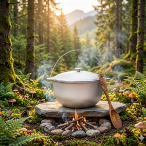 ​🏕️ Казан алюмінієвий туристичний 24 л із дужкою
