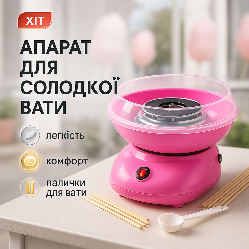 Апарат для солодкої вати Cotton Candy Maker, дитячий апарат для солодкої вати в домашніх умовах - Зображення 4