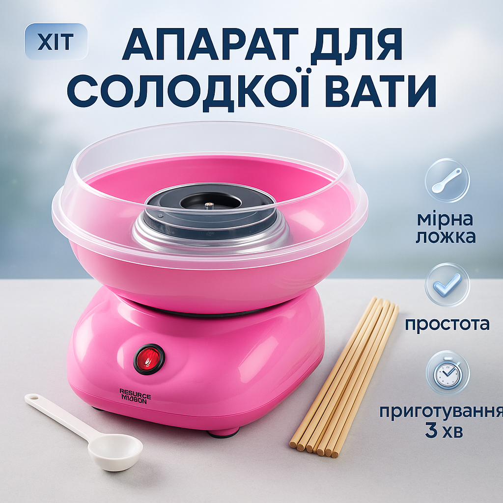 Апарат для солодкої вати Cotton Candy Maker, дитячий апарат для солодкої вати в домашніх умовах - Зображення 2