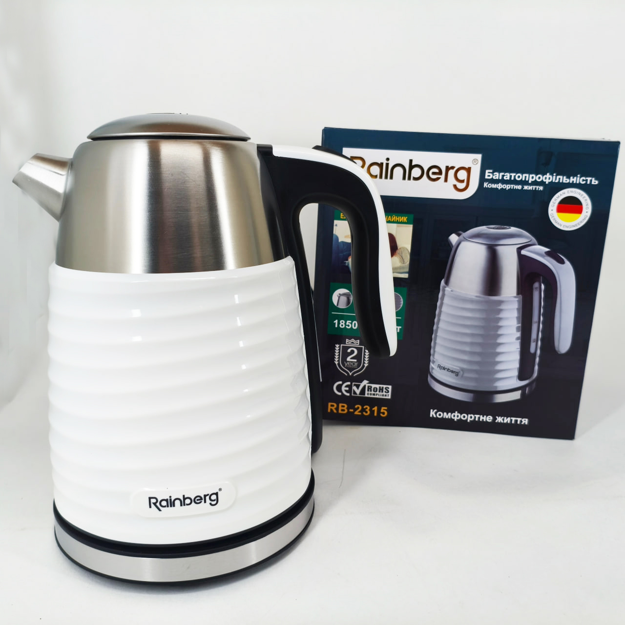 Чайник електричний Rainberg RB-2315 1.8л 2200Вт White - Зображення 6