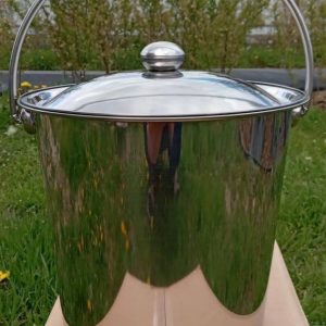 Відро з нержавіючої сталі 12 л (d-30) з кришкою