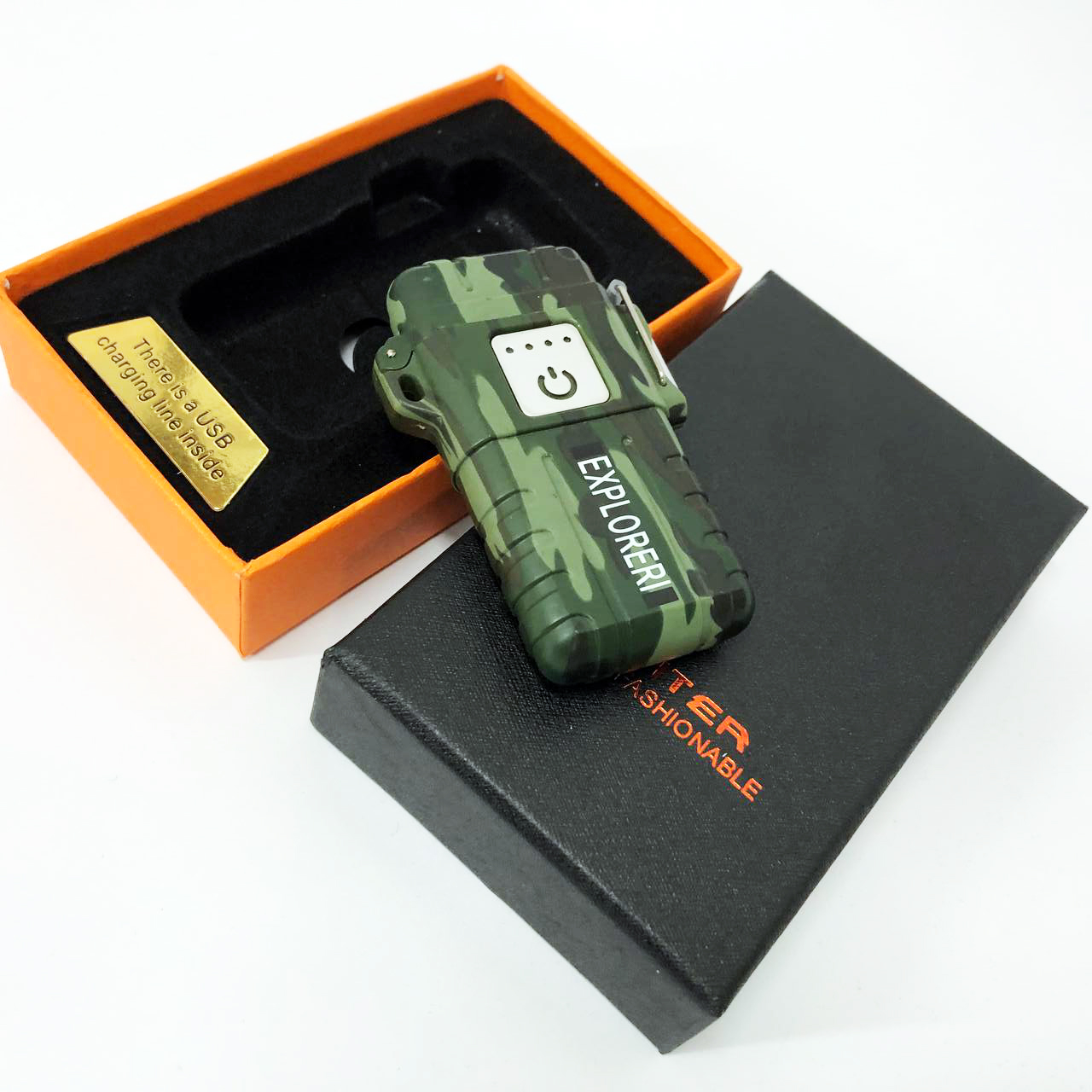 Запальничка імпульсна JL317 Explorer, Вітрозахисна запальничка, Запальничка юсб з гравіюванням - Зображення 5
